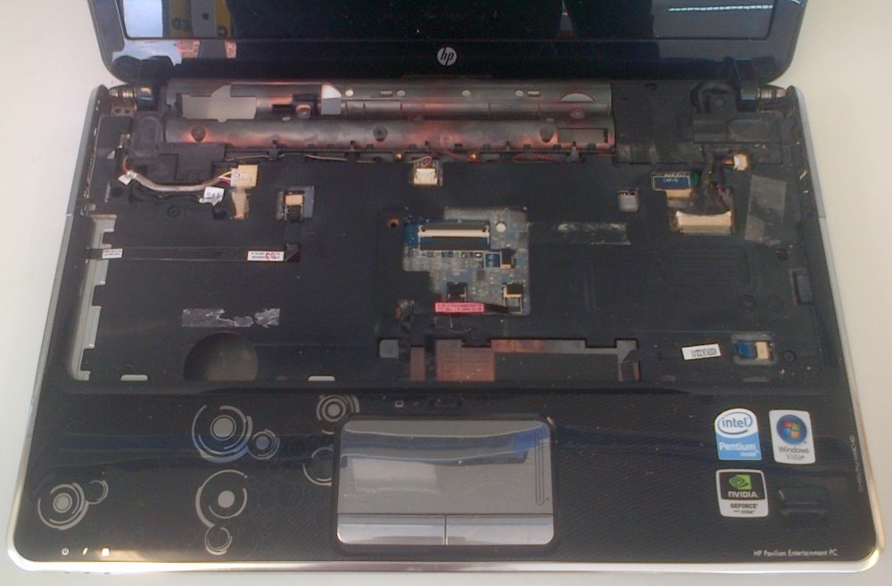 Keyboard and panel above keyboard removed