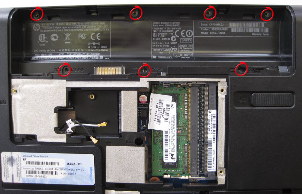 Make sure you get all 7 screws from within the battery compartment