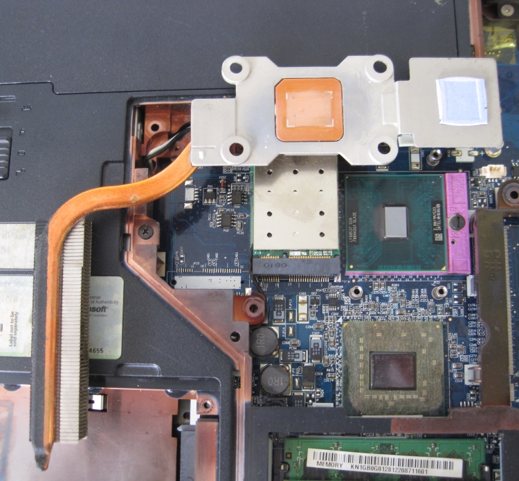 Acer Aspire 5315 with cleaned heat sink and fan